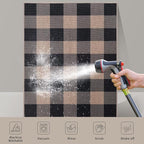 Tangsoo Checkered Easy Jute Rug, 2x3 Washable Ultra Thin Rug for Entryway Non-Slip Black Grey Outdoor Rug,Modern Front Door Mat Carpet for Kitchen Bedroom Porch Doorway