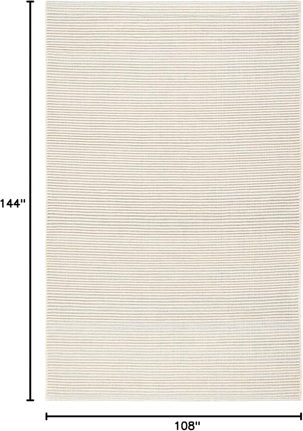 Dash & Albert Haverhill French Blue Handwoven Cotton Rug, 8.5 X 11.5 Feet, Blue/Ivory Solid Pattern
