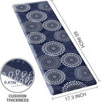 LuxStep Kitchen Mat Waterproof Kitchen Rugs for Floor Cushioned Anti-Fatigue Mat Non-Slip Standing Desk Mat Comfort Floor Mats for House Sink Office 17.3" x 60" Blue