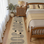 Kitchen Runner Rugs for Hallway, 2x8 Washable Farmhouse Non Slip Outdoor Runners Rug for Bedroom Porch Laundry Bathroom Geometric Brown