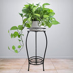 CASIMR 2Pack Plant Stand Indoor Outdoor, 2 Tier 26.6" Tall Metal Potted Holder Rack Multiple Flower Pot Stand Heavy Duty Plant Shelf Rustproof Iron Plant Round Supports Rack