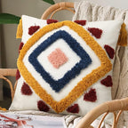 Merrycolor Boho Throw Pillow Covers 20 x 20 Modern Geometric Diamond Boho Pillows Decorative Throw Pillow Cases Yellow Blue Pink Soft Woven Tufted Pillow Cushion for Couch Sofa Bedroom Living Room
