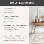 Washable Neutral Farmhouse Large Entryway Rug, 3x6 Area Rugs for Kitchen, Bedroom Beside Bed, Nursery Room, Boho Vintage Floral Non-Slip Throw Rug Low Pile Stain Resistant (3x6 Beige/Latte)