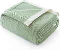 Snuggle Sac Ultra Soft Throw Blanket for Couch Bed Sofa 50x60 inches, Reversible Sage Green Blanket Microfiber Fluffy Fuzzy Cozy Knit Throws for Women Mothers Birthday Gifts