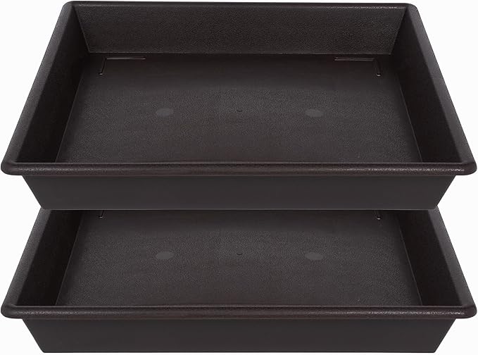 Square Plant Saucer 20 Inch 2 Pack, Large Plant Trays for Pots Heavy Duty Plastic Plant Saucers for Indoors Outdoors, Flower Pot No Holes Plant Lover Gardening Gifts