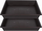 Square Plant Saucer 12 Inch 2 Pack，Plant Stand Plant Trays for Pots Heavy Duty Plastic Plant Saucers for Indoors Outdoors, Flower Pot No Holes Plant Lover Gardening Gifts