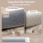 Amdrebio Tie-Dyed Beige Tan Round Circle Area Rug 5Ft for Bedroom, Fluffy Plush Shag Furry Rugs for Kids Room, Living Room Decor Aesthetic, Cute Fuzzy Neutral Carpet for Baby Nursery Playroom Dorm