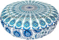 Indian Mandala Cotton Meditation Floor Pillow Cover Round Large Pouf Case Seating for Adults Decorative Meditation Floor Cushion Cover for Living Room Yoga Mat Kids Bean Bag