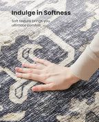 AMADA HOMEFURNISHING 2'6"x10' Washable Area Rug, Low-Profile Entryway Rug with Non-Slip Backing & Durable Edge Binding, Vintage Rug Pattern, Small Rugs for Entryway, Kitchen & Living Room