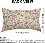 Brown Grey Gray Floral Pillow Covers 12x20 Set of 2 Vintage Rustic Old Style Cute Small Flower Print Rectangle Decorative Outdoor Pillowcases Farmhouse Throw Cushion Case Decor for Couch Sofa Bed