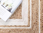 Unique Loom Braided Jute Collection Classic Quality Made Natural Hand Woven with Coastal Design Area Rug (9' 0 x 12' 0 Rectangular, Natural/ Ivory)