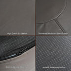 Unstuffed Ottoman Pouf Cover 20 X 15 Inch, Round Pu Leather Foot Stool, Floor Bean Bag(No Filler), Foot Rest with Storage for Living Room/Bedroom/Office, Gray