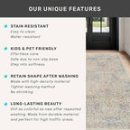 Washable Bathroom Runner Rug 2x6 - Long Runner Rugs for Laundry Room, Bedroom, 24 x 72 Kitchen Floor Mat - Non Slip Vintage Design Décor, Beige Blue