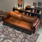 RUGSURE Washable Area Rugs - Perfect for Living Room, Bedroom, Kids Room, Nursery - Stain & Water Resistant Non-Slip, Pet & Child Friendly, Vintage Tribal Area Rugs (Rust and Blue, 5' x 7')