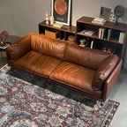 RUGSURE Washable Area Rugs - Perfect for Living Room, Bedroom, Kids Room, Nursery - Stain & Water Resistant Non-Slip, Pet & Child Friendly, Vintage Tribal Area Rugs (Rust and Blue, 6' x 9')