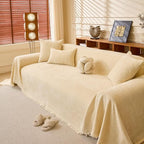 ROOMLIFE Sofa Cover, Boho Couch Cover for 3 Cushion Sofa, Non Slip Chenille Sofa Slipcovers for Dog, Washable Furniture Sofa Protector Cover with Tassel for Living Room, 71''X150”