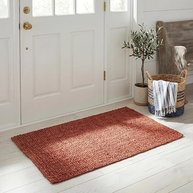 SAFAVIEH Natural Fiber Collection Area Rug - 2'6" x 4', Rust, Handmade Jute, Farmhouse Style, Chunky Textured Thick Pile (NF447C)