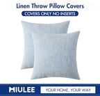 MIULEE Pack of 2 Decorative Burlap Linen Throw Pillow Covers Modern Farmhouse Pillowcase Rustic Woven Textured Cushion Cover for Sofa Couch Bed 20x20 Inch Light Blue