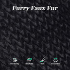 Hobestluk 3 in 1 Bean Bag Chair Giant Bean Bag Chairs for Adults with Chevron Plush Fur Cover Convertible Bean Bag Floor Cushion with Machine Washable Cover for Living Room (Chevron Plush Black)