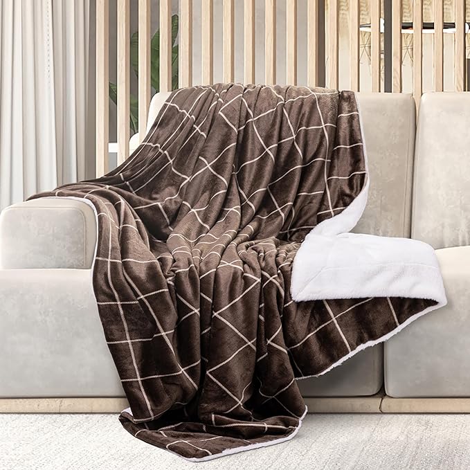 Mon Chateau 60" x 70" Serenity Flannel Throw Blanket, Plaid Print Soft Blanket for Queen-Size Bed, Couch, or Sofa, Cozy Home Decor and Stylish Living Room Comfort, Timberline Plaid