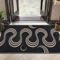 Tangsoo Easy Jute 2x4 Small Throw Rugs for Entryway,Washable Thin Indoor Outdoor Door Mat,Black Non-Slip Indoor Floor Small Carpet for Entrance Kitchen Hallway Bedroom Front Porch