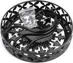 OwnMy Metal Round Plant Stand Indoor Outdoor Iron Flower Pot Holder, Heavy Duty Plant Stand Display Potted Rack for Home, Garden, Patio, Black