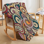 Indian Boho Throw Blanket Mandala Design Colorful Bohemian Floral Paisley Blanket for Sofa Bed Couch Chair Or Dorm 30"x40"