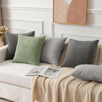 Kevin Textile Spring 14x24 Inch Pillow Cover 1 Pack Boho Decorative Soft Striped Corduroy Lumbar Farmhouse Solid Color Accent Rectangle Cushion Case for Living Room Couch Sofa Bed, Sage Green