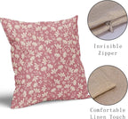 Pink Pillow Covers 24x24 Set of 2 Vintage Floral Rustic Old Style Cute Flower Print Decorative Outdoor Pillowcases Seasonal Farmhouse Throw Cushion Case Decor for Couch Sofa Bed