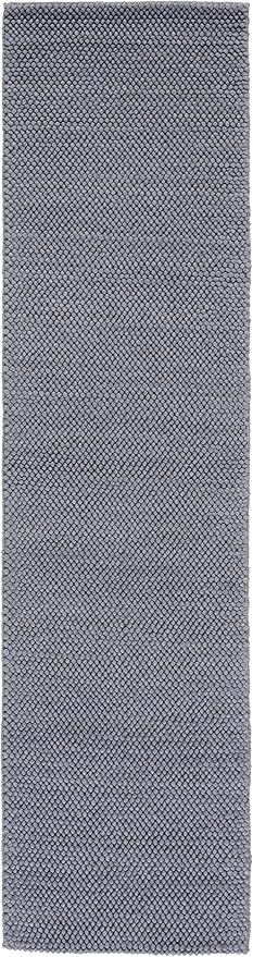 SAFAVIEH Natura Collection Runner Rug - 2'3" x 13', Dark Grey, Handmade Wool Blend, Textured Design, Ideal for Hallway, Bedroom, Foyer (NAT425H)