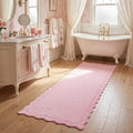 GarveeHome 2x6 Valentines Scalloped Washable Runner Rug for Girls Bedroom, Soft Pink Hallway Runner Non Slip Entryway Rug Farmhouse Thin Laundry Mat Stain Resistant Carpet for Kirchen Bathroom Rug