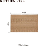20"x30" Kitchen Mats for Floor, Woven Kitchen Rugs, Machine Washable Mats Boho Style, Non Slip, Anti-Skid TPR Backing for Kitchen, Non-Slip, Durable, Easy Clean, Everyday Use