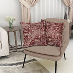 Burgundy Red Boho Throw Pillow Covers 18x18 Inch Decorative Square Beige Tan Gray Maroon Pillow Cases Bohemian Carpet Pattern Ethnic Cushion Covers Farmhouse Home Decor For Sofa Couch Outdoor Set of 2