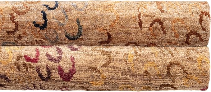 Dash and Albert Horseshoe Neutral Hand Knotted Jute Rug, 10 X 14 Feet, Neutral/Blue Geometric Pattern - Premium Luxury Hotel Quality Soft Breathable Hypoallergenic Machine Washable Easy Care All