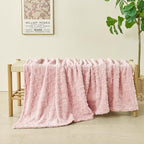 lifein Throw Blanket for Couch-Pink Heart Boho Throw Blanket, Soft Fleece Plush Lightweight Blankets&Throws for Woman, Fuzzy Decorative Blankets for Livingroom Bed Sofa Chair(50x60in,Pink)