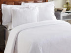 Better Trends Chenille Bedspreads Full/Double Size, White 100% Cotton Chenille Stripe Design Tufted Bedding Coverlet Soft Lightweight, 96"x110" with 2 Sham, 3 Pieces Set Jullian Collection