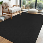 EARTHALL Woven Area Rug 4x6 Ft Washable Rugs for Entryway Non Slip Braided Throw Rugs Bedroom Carpet Cotton Entry Rug Cotton Floor Carpets for Bedroom Dining Room Living Room, Black/Grey