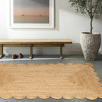 Hand Woven Jute Area Rug - 5' x 8' Feet - Rustic Beige Reversible Rectangular Rugs for Bedroom, Kitchen, Living Room - Vintage Natural Braided Entry Floor Décor Boho 5 x 8 Area Rug