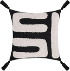 Adabana Black and Beige Pillow Covers 18x18 Decorative Tufted Abstract Throw Pillows Cover Modern Farmhouse Home Decor for Couch Living Room Safa Bed