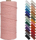 NOANTA Meat Pink Macrame Cord 3mm x 109yards, Colored Macrame Rope, Cotton Rope Macrame Yarn, Colorful Cotton Craft Cord for Wall Hanging, Plant Hangers, Crafts, Knitting