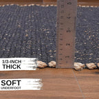 Charcoal Gray 2X4 Jute Rug Braided Construction - Farmhouse Woven Carpet - Mid-Century Modern Floor Covering for Entryway or Kitchen, 2' x 4'