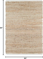 S & L Homes Jute Pulse Handwoven Natural Area Rug for Living Room Bedroom Kitchen Hallway Entryway- Rustic Vintage Farmhouse Decor - (5' x 8' Natural Ivory)