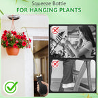 Dreyoo Squeeze Bottle for Hanging Plants, 19" Long Spout Plant Watering Bottle, Easy Squeeze Indoor/Outdoor Watering Can Alternative, Precise Sprinkling for Hanging Baskets, Houseplants, 8oz (Black)