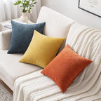 MIULEE Pack of 2 Mustard Yellow Decorative Pillow Covers 16x16 Inch Soft Chenille Couch Spring Throw Pillows Farmhouse Cushion Covers for Home Decor Sofa Bedroom Living Room