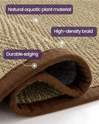 DEXI Area Rug Natural Fiber 5x8, Braided Woven Seagrass Rugs No Shed, Soft Neutral Rustic Carpet Mat for Indoor Entryway Outdoor Patio Dining Living Room Bedroom Farmhouse, Natural