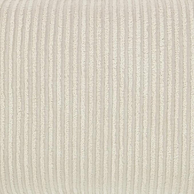 Better Trends Jullian Collection is Super Soft and Light Weight in Bold Stripes Design 100% Cotton Tufted Unique Luxurious Machine Washable Tumble Dry, Standard Sham, Ivory
