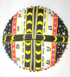 CRAFT KALA Large Round Bohemian Floor Pillow Pouf Cover Mandala Meditation Room Pillow Cover for Adults Boho Seating Poufs Cushion Cover for Kids Playroom 32" Round Yellow and White Zodiac