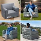 Pittman - Inflatable Furniture Set with Built in Pump for Outdoors & Indoors - Blow Up Couch Set has Heavy Duty Puncture Resistant Fabric for Inflatable Sectional Comfort & Durability if Camping