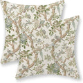 Green Floral Bird Pillow Covers 20x20 Set of 2 Chinoiserie Throw Pillows Green Vintage Flowers Bird Decorative Pillow Cases Outdoor Chinoiserie Decor Farmhouse Cushion Case for Couch Sofa
