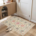 Door Mat Floral Entryway Rug, Washable Samll 2x3 Rugs, Boho Yellow Front Door Mats, Non Slip & Low Pile Throw Accent Carpet for Indoor Entrance, Bathroom and Kitchen(Yellow 2x3ft)